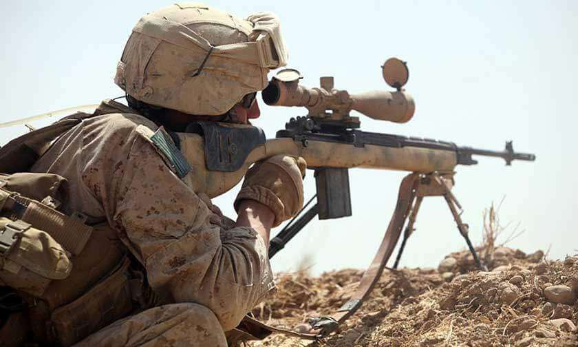 阿富汗的海军陆战队狙击手
